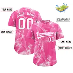 Pink Fumes Graffiti Pattern Authentic Baseball Jersey 2
