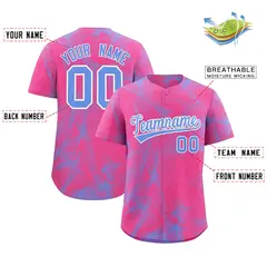 Pink Fumes Graffiti Pattern Authentic Baseball Jersey 2