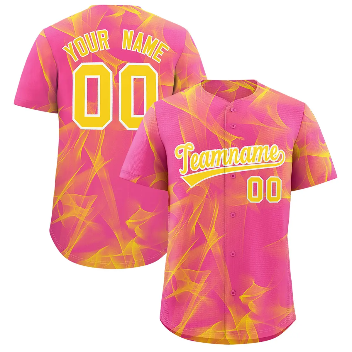 Pink Fumes Graffiti Pattern Authentic Baseball Jersey