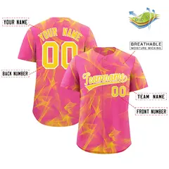 Pink Fumes Graffiti Pattern Authentic Baseball Jersey 2