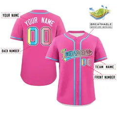 Pink Genderflux Pride Month Classic Baseball Jersey 2