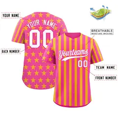 Pink Gold American Flag Graffiti Baseball Jersey 2