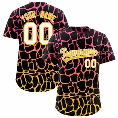 Pink Gold Giraffe Graffiti Pattern Baseball Jersey