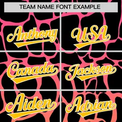 Pink Gold Giraffe Graffiti Pattern Baseball Jersey 3