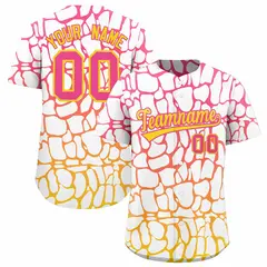 Pink Gold Giraffe Graffiti Pattern Baseball Jersey