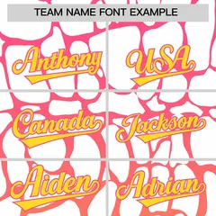 Pink Gold Giraffe Graffiti Pattern Baseball Jersey 3
