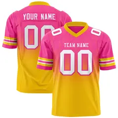 Pink Gold Gradient Outdoor Flag Football Jersey 1