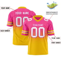 Pink Gold Gradient Outdoor Flag Football Jersey 2