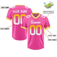 Pink Gold Gradient Sides Fashion Football Jersey 2