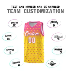 Pink Gold Gradient Star Pattern Basketball Jersey Sets 4