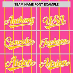 Pink Gold Pinstripe Two-tone Authentic Baseball Jersey 3