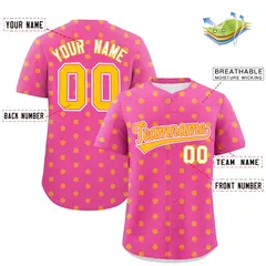 Pink Gold Polka Dot Graffiti Authentic Baseball Jersey 2