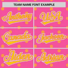 Pink Gold Polka Dot Graffiti Authentic Baseball Jersey 3