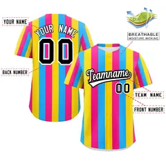 Pink Gold-Powder Blue Pansexuality Pride Color Block Baseball Jersey 2