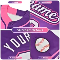 Pink Gold Tiger Claw Scratch Split Baseball Jersey 5