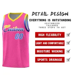 Pink Gold Wave Pattern Sports Uniform Basketball Jersey 2