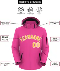 Pink Gold-White Classic Waterproof Jacket 2