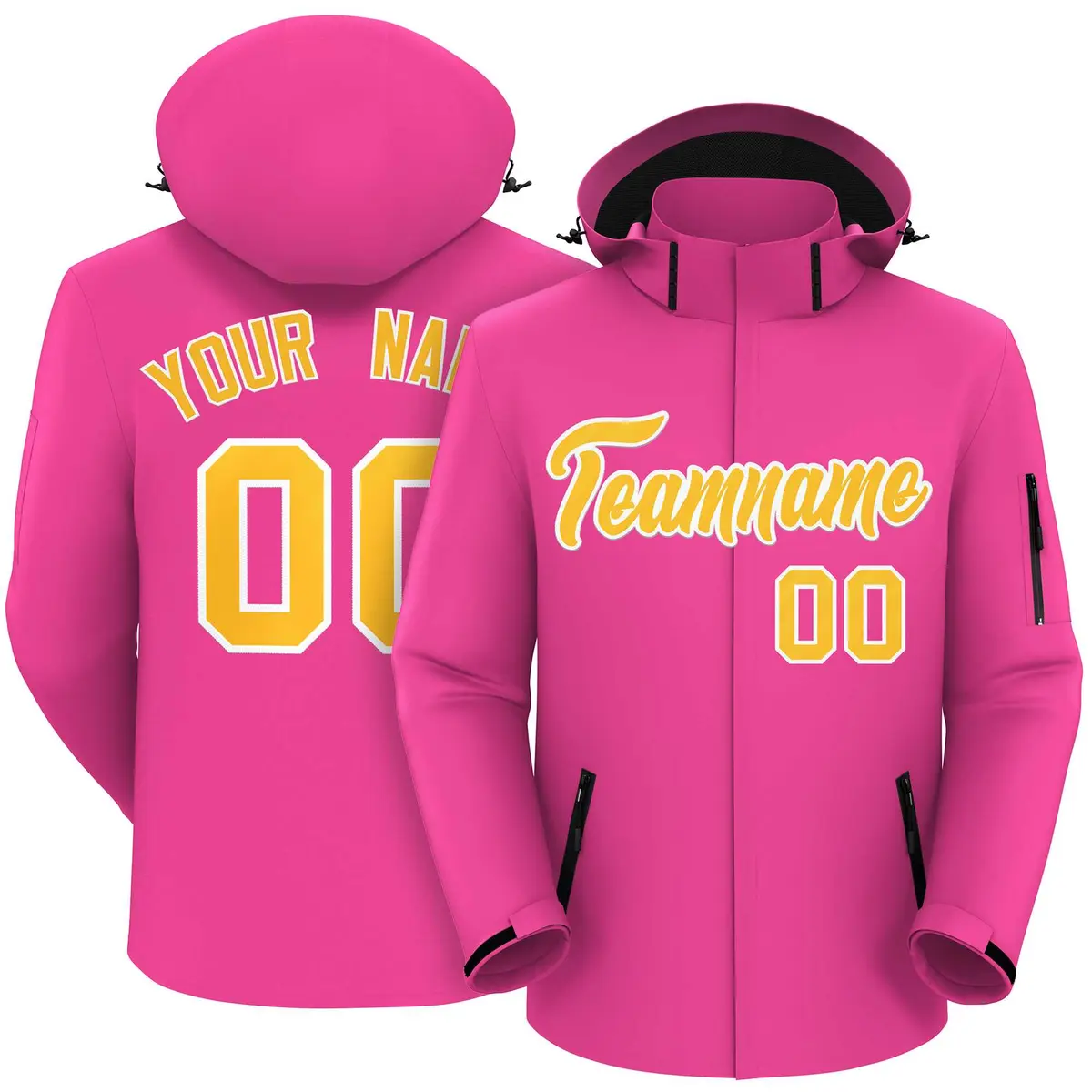 Pink Gold-White Classic Waterproof Jacket