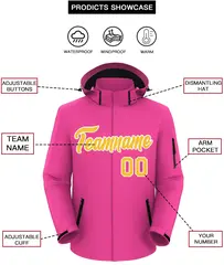 Pink Gold-White Classic Waterproof Jacket 2