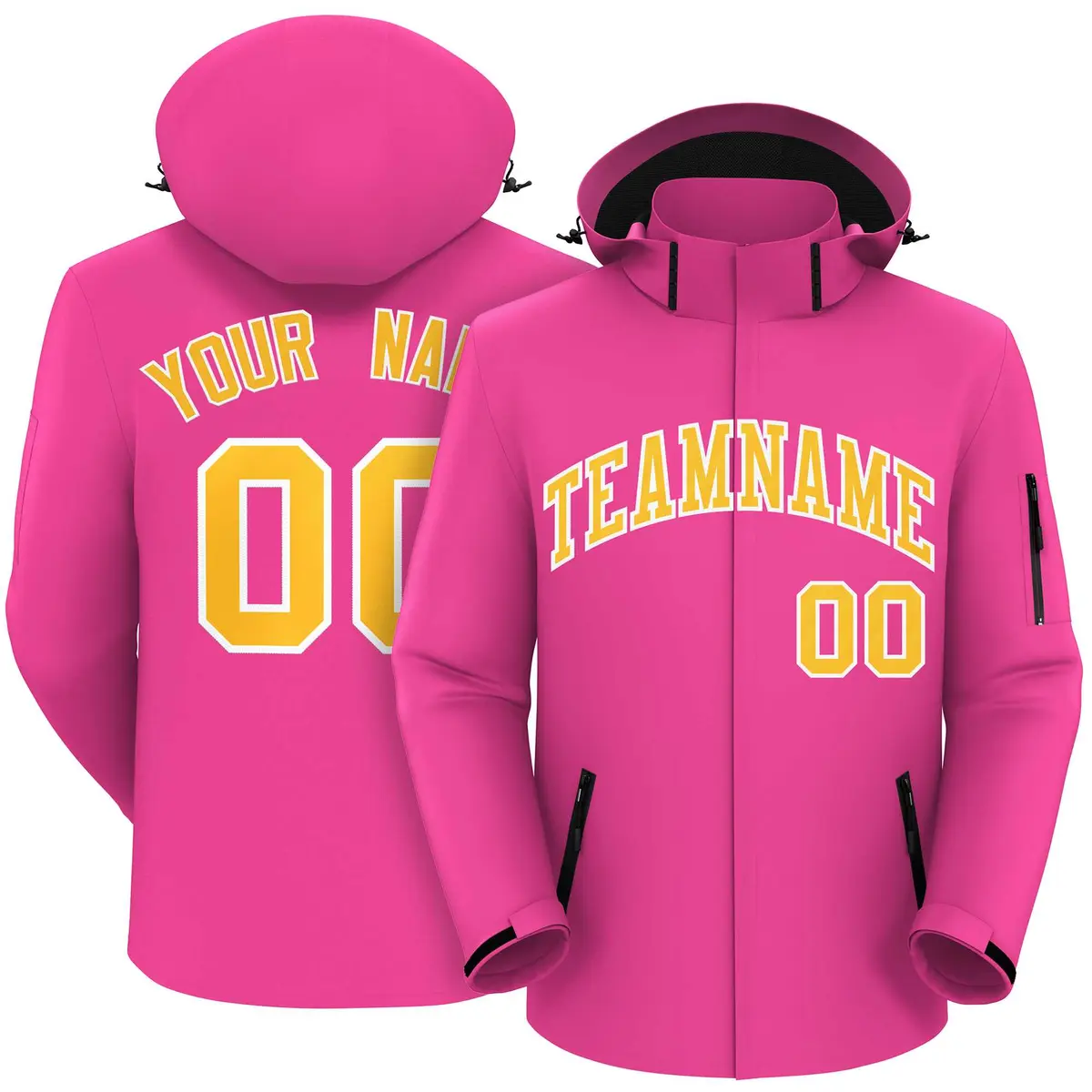 Pink Gold-White Classic Waterproof Jacket