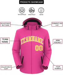 Pink Gold-White Classic Waterproof Jacket 2