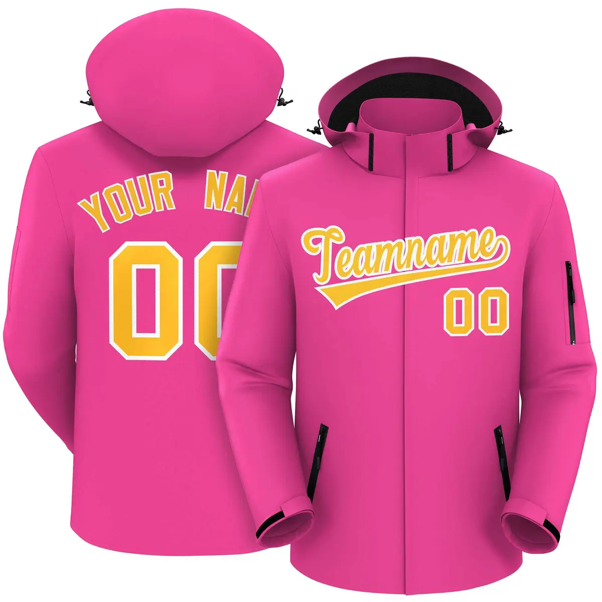 Pink Gold-White Classic Waterproof Jacket