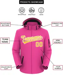 Pink Gold-White Classic Waterproof Jacket 2