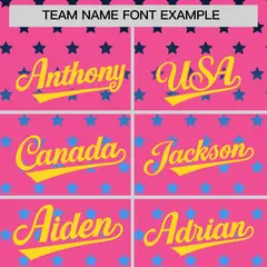 Pink Gold White Raglan Star Print Baseball Jersey 3