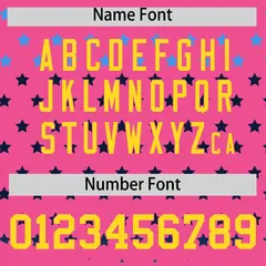 Pink Gold White Raglan Star Print Baseball Jersey 4