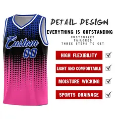 Pink Gradient Dots Pattern Basketball Jersey 2