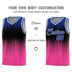 Pink Gradient Dots Pattern Basketball Jersey 3