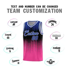 Pink Gradient Dots Pattern Basketball Jersey 4