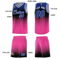 Pink Gradient Dots Pattern Basketball Jersey 5
