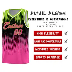 Pink Gradient Dots Pattern Basketball Jersey 2