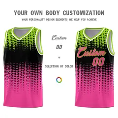 Pink Gradient Dots Pattern Basketball Jersey 3