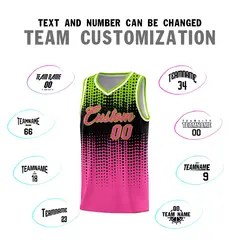 Pink Gradient Dots Pattern Basketball Jersey 4