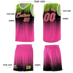 Pink Gradient Dots Pattern Basketball Jersey 5