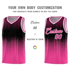 Pink Gradient Dots Pattern Basketball Jersey 3