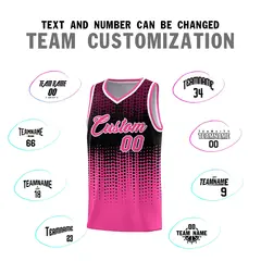 Pink Gradient Dots Pattern Basketball Jersey 4