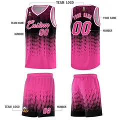 Pink Gradient Dots Pattern Basketball Jersey 5