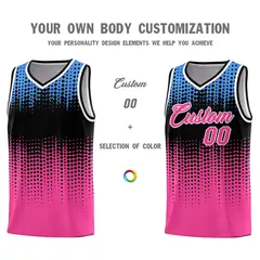 Pink Gradient Dots Pattern Basketball Jersey 3