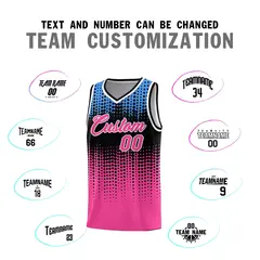 Pink Gradient Dots Pattern Basketball Jersey 4