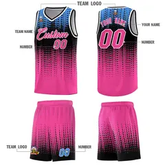 Pink Gradient Dots Pattern Basketball Jersey 5