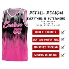 Pink Gradient Dots Pattern Basketball Jersey 2