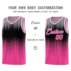 Pink Gradient Dots Pattern Basketball Jersey 3