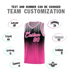 Pink Gradient Dots Pattern Basketball Jersey 4
