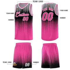 Pink Gradient Dots Pattern Basketball Jersey 5
