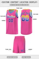 Pink Gradient Font Sports Uniform Basketball Jersey 2
