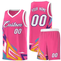 Pink Gradient Graffiti Pattern Sports Basketball Jersey