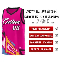 Pink Gradient Graffiti Pattern Sports Basketball Jersey 2